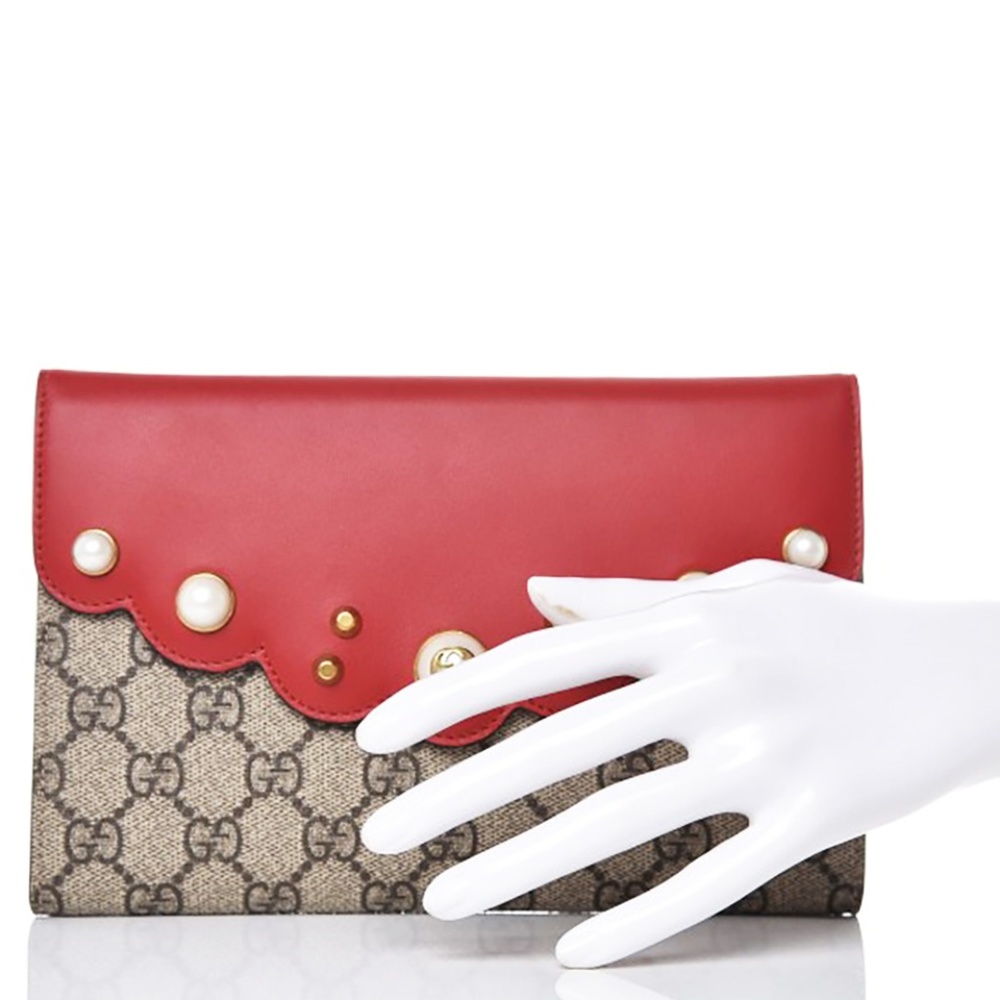 Gucci GG Supreme Canvas Peony Moon Pouch/Clutch - Picture 8 of 8